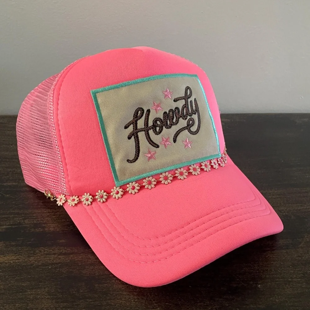 Howdy Pink Daisy Trucker Hat - Picture 3 of 5